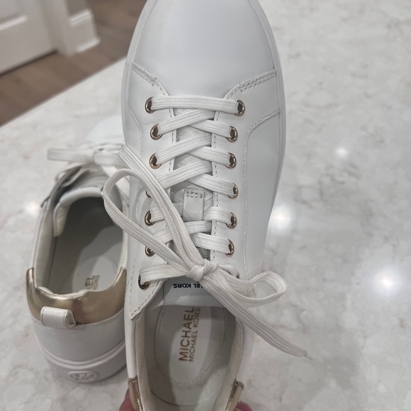 MICHAEL Michael Kors White and Gold Sneakers - Picture 9 of 11